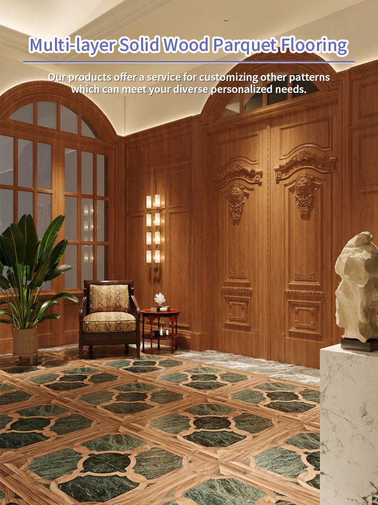 12mm Custom Multi-Layer Engineered Wood Parquet Flooring | Waterproof Anti-Slip Outdoor Indoor Artistic Decorative Panels for - 图片 7