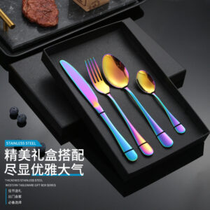 1010Stainless Steel Cutlery Western Knife Fork Spoon Set Western Restaurant Steak Knife Fork Four-Piece Gift Box