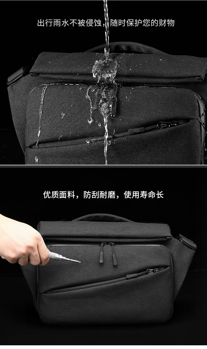 OZUKO Men's Messenger Bag Functional Trendy Brand Large Capacity Sports Waterproof Crossbody Shoulder Commuting Travel Small Backpack - 图片 14