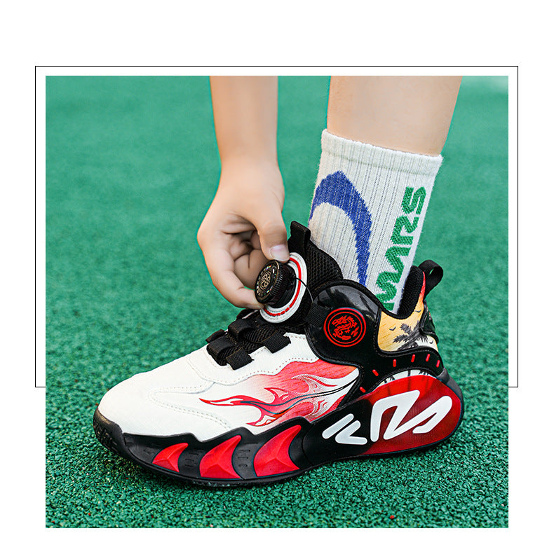 Chinese Style Girls' Shoes2025Autumn New Mesh Breathable Running Sports Shoes Children's Anti-Slip Wear-Resistant Basketball Shoes - 图片 32