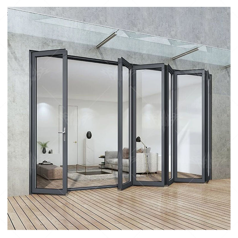 2023 Latest Design of Folding Doors Tempered Glass for High Safety and Quality Suitable for Home Installation