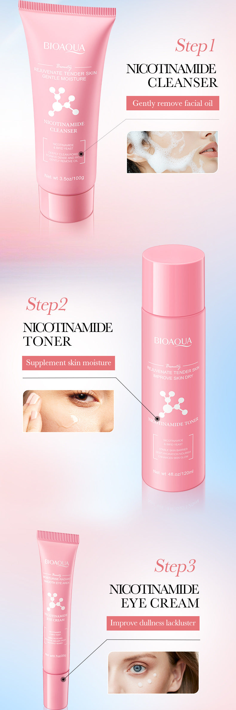 Cross-border Niacinamide Hydrating and Rejuvenating Six-Piece Set Hydrating Moisturizing Gift Set Cross-Border Wholesale - 图片 13