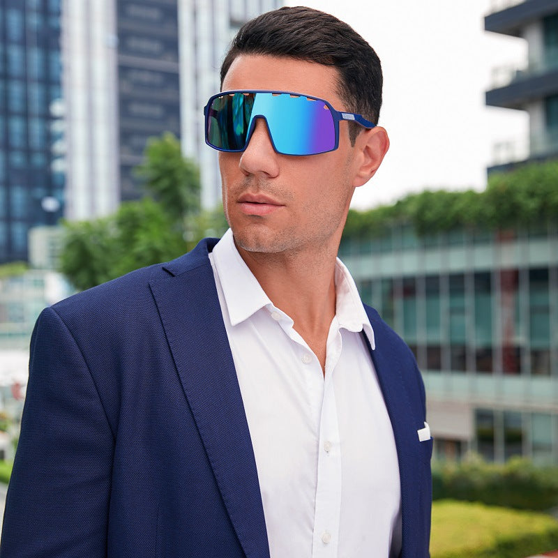 New Colorful Cycling Glasses for Men with Perforated One-piece Lenses Sunglasses European and American Outdoor Sports Sun Glasses - 图片 15