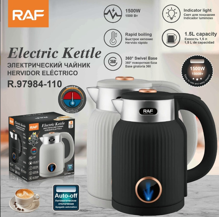 RAF European and American Standard Anti-Dry Burn1.6L Electric Kettle Double Layer Stainless Steel R7984 - 图片 6