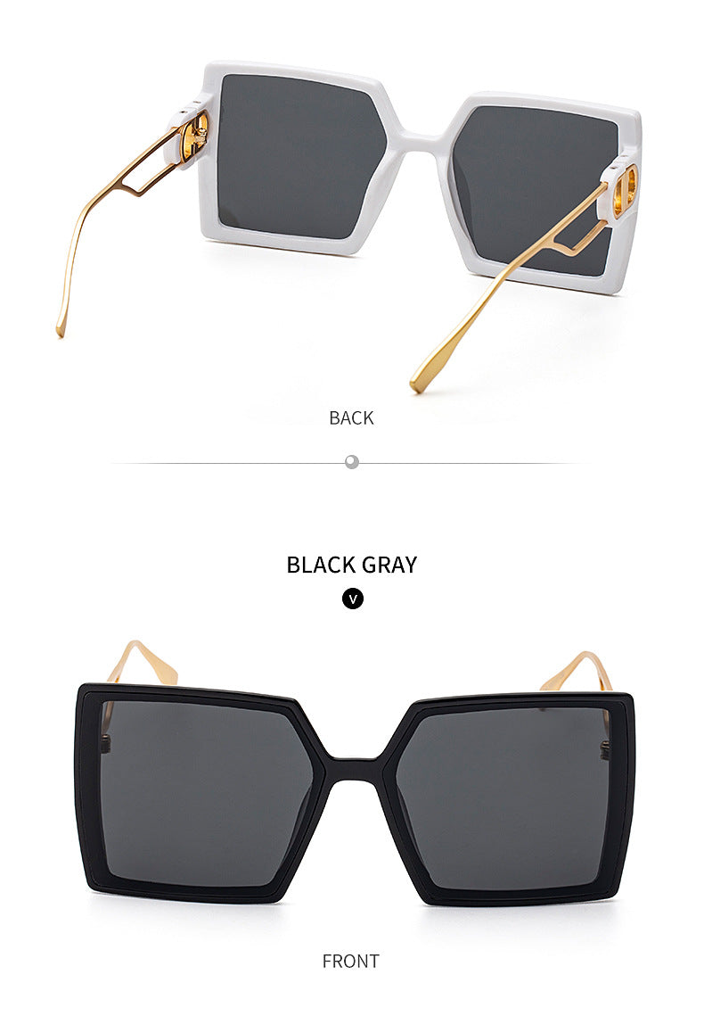 Fashion Large Frame Sunglasses for Women ins Internet Celebrity Style Square Frame Sunglasses for Women Trendy Street Photography Glasses sunglasses - 图片 28