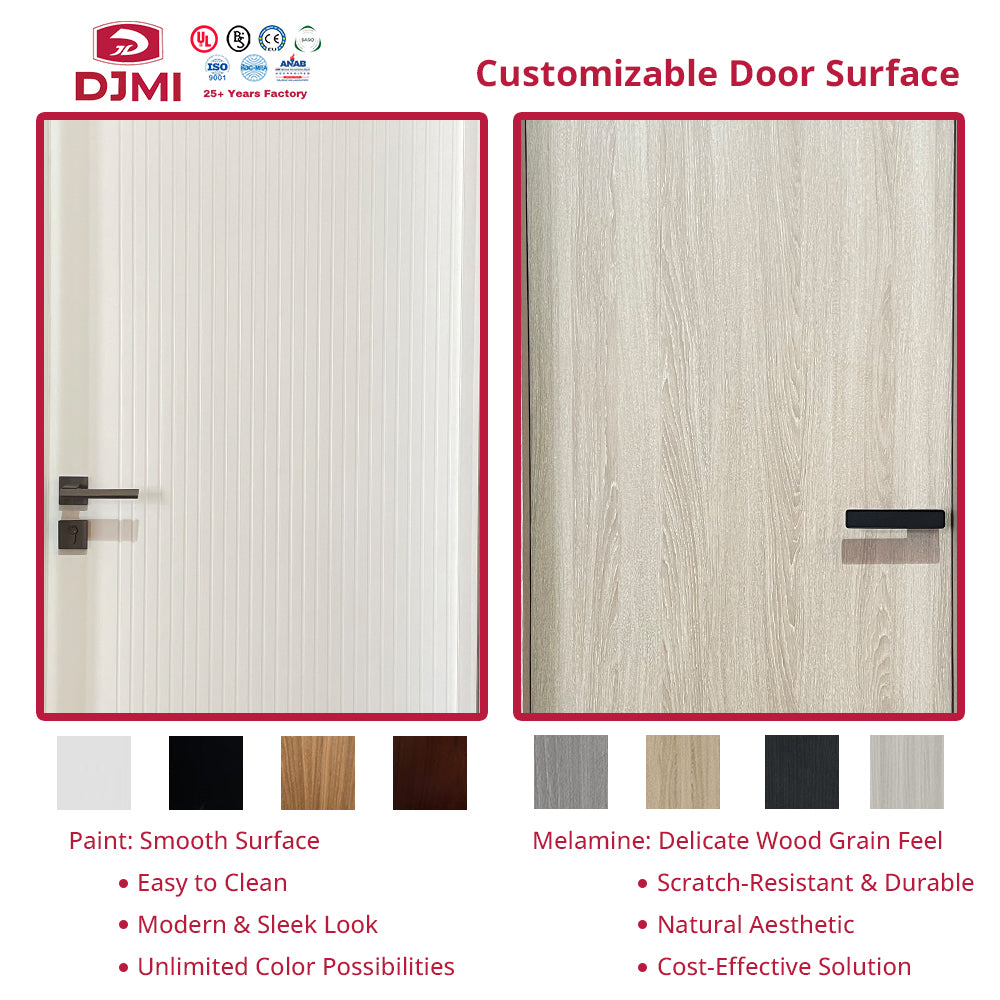Cheap European Standard Wooden Doors Interior Modern Fire Rated 60 Minutes Fireproof Door