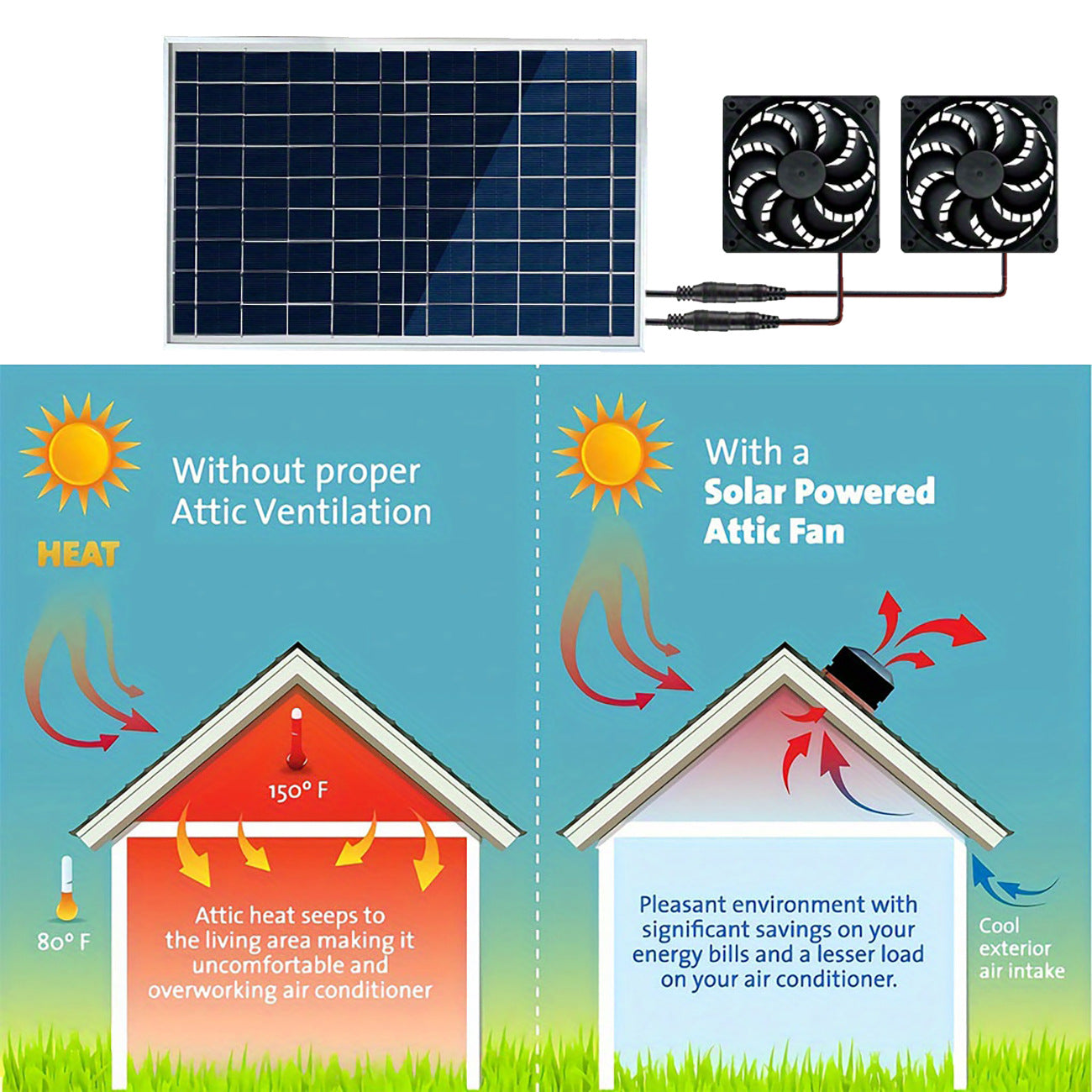 Exclusive Solar Ventilation Fan Exhaust Fan Solar Photovoltaic Pet House Ventilation Convection Cooling Blower - 图片 9
