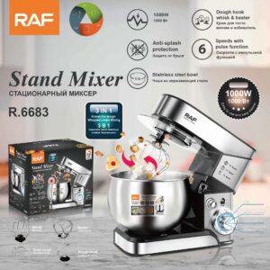 RAF European Standard Kitchen Machine6.8L Automatic Household Small Multi-Functional Dough Mixer for Beating Egg Liquid and Kneading Dough
