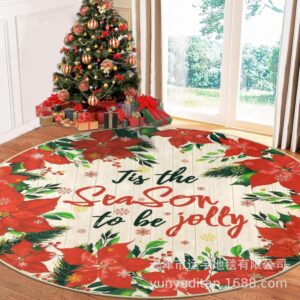 Christmas Carpet Round Living Room Mat Christmas Decoration Atmosphere Mat Christmas Tree Mat Labeling and Shipping