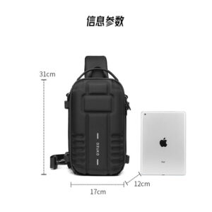 OZUKO EVA Hard Shell Chest Bag Men's Crossbody Bag Tactical Functional Waterproof Large Capacity Outdoor Cycling Bag