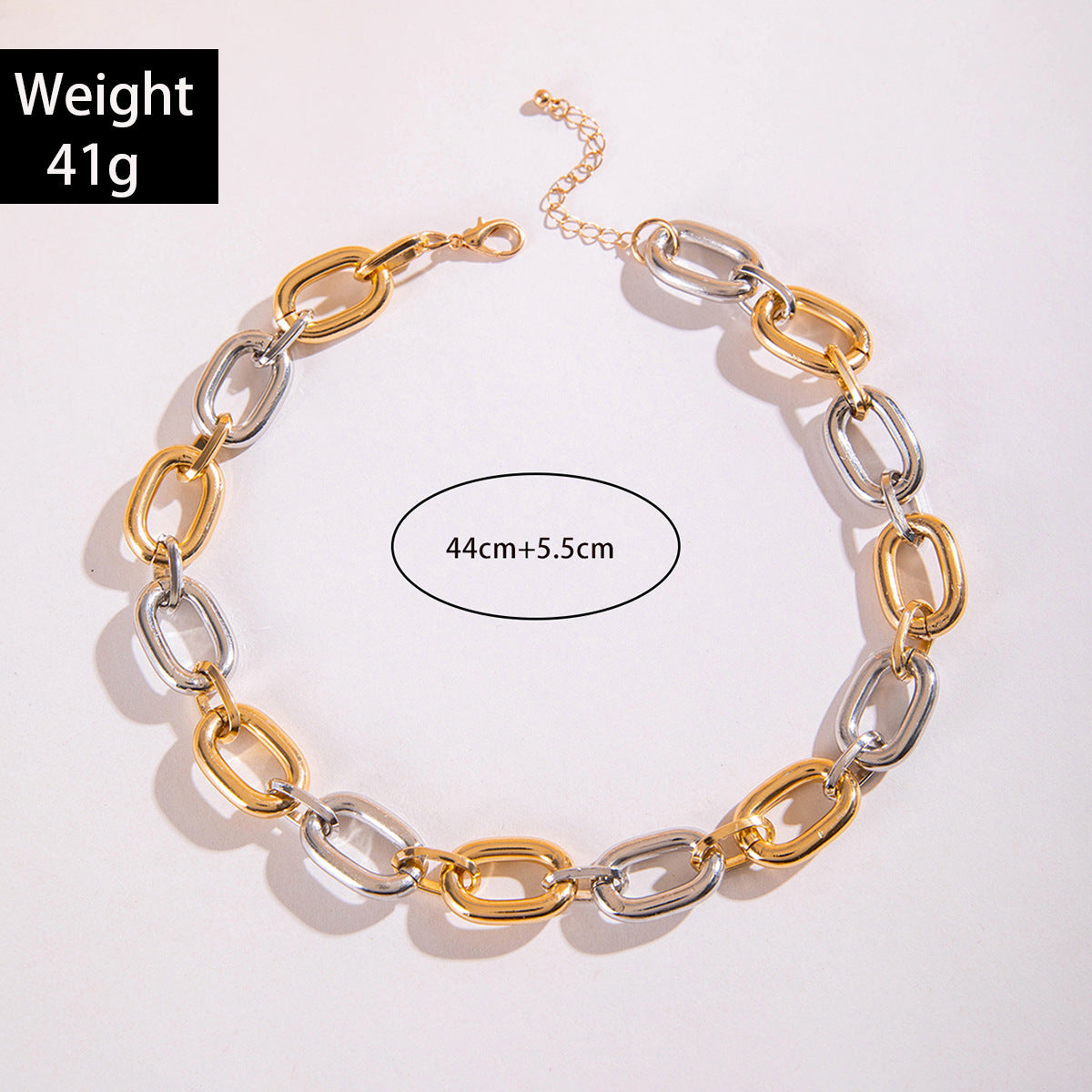 European and American Ornament Fashion Hip-Hop Short Thick Chain Geometric Necklace Metal Exaggerated Necklace - 图片 43