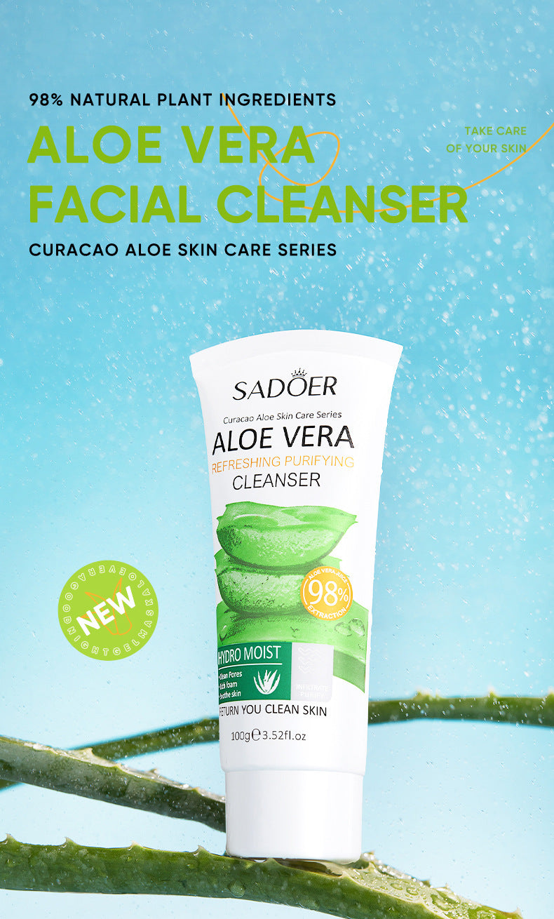Aloe Vera Skincare Set SADOER Cleansing, hydrating, moisturizing, and nourishing foreign trade manufacturer wholesale - 图片 22