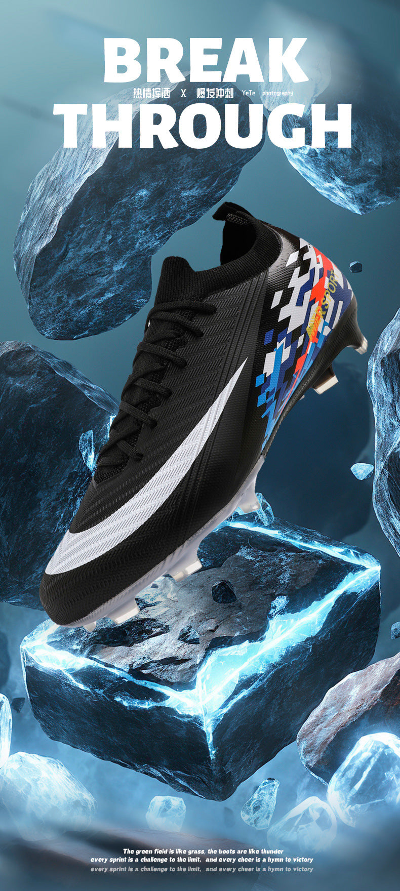 New Large Size Long Spike Football Shoes Low Top Youth Competition Training Student Football Sports Shoes - 图片 11