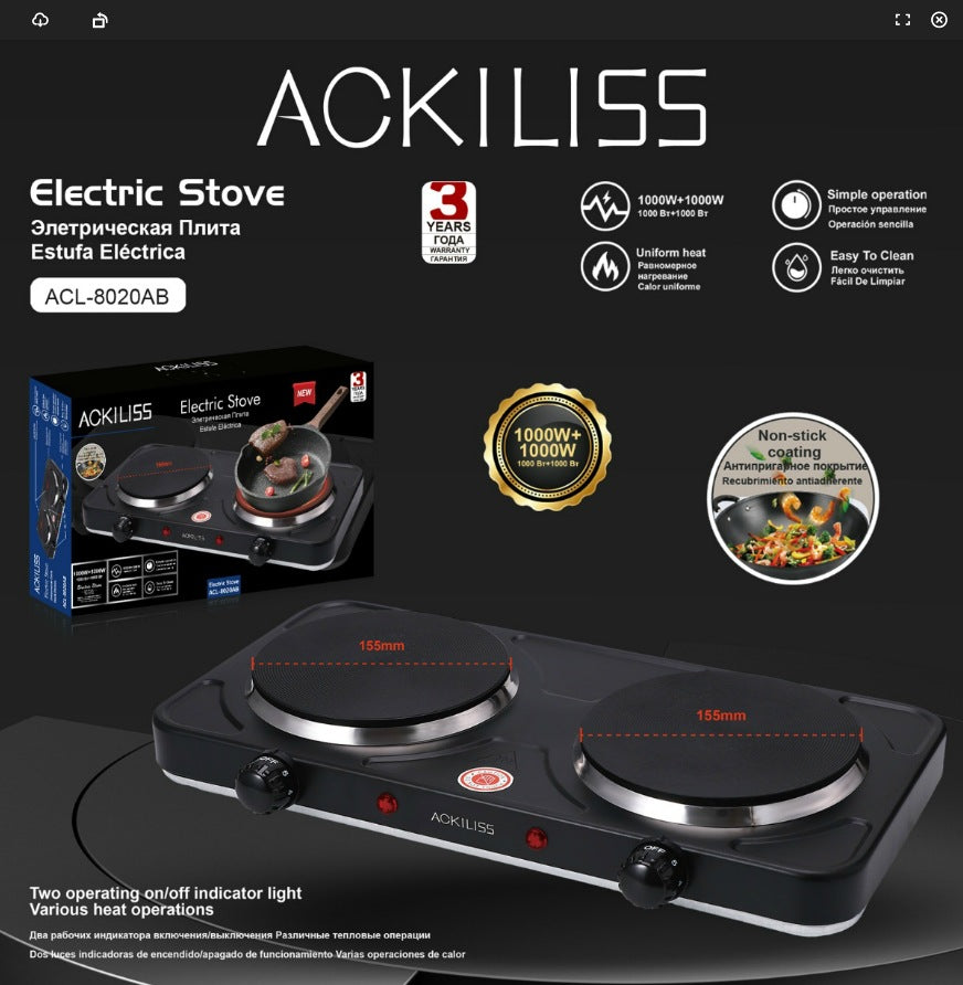 European Standard Electric Stove for Home Use Enclosed Electric Stove Insulated Dual Burner Constant Temperature Universal Electric Stove - 图片 9