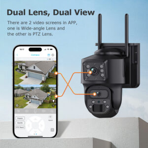 600Megapixel HD Dual Screen Solar Surveillance 4G/WIFI Outdoor Camera Monitoring Special Wholesale