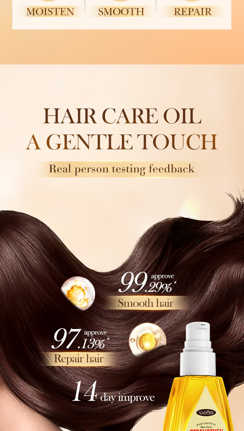 Black Castor Oil Hair Care Essential Oil SADOER Moisturizing and Smooth Hair Conditioner Cross-Border Wholesale - 图片 12