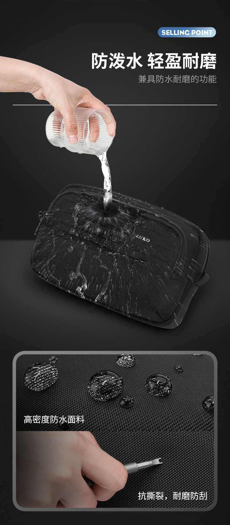 ozuko Men's Clutch Bag Multi-Functional Portable Small Crossbody Bag Travel Commute Lightweight Trendy Brand Storage Men's Bag - 图片 14