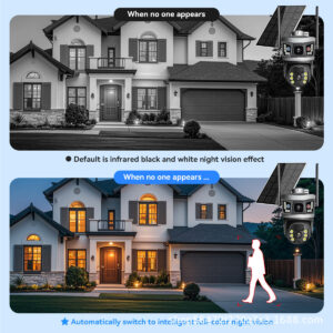 Factory direct sales V380PRO Binocular dual-screen solar-powered low-power outdoor4G Wireless Surveillance Camera