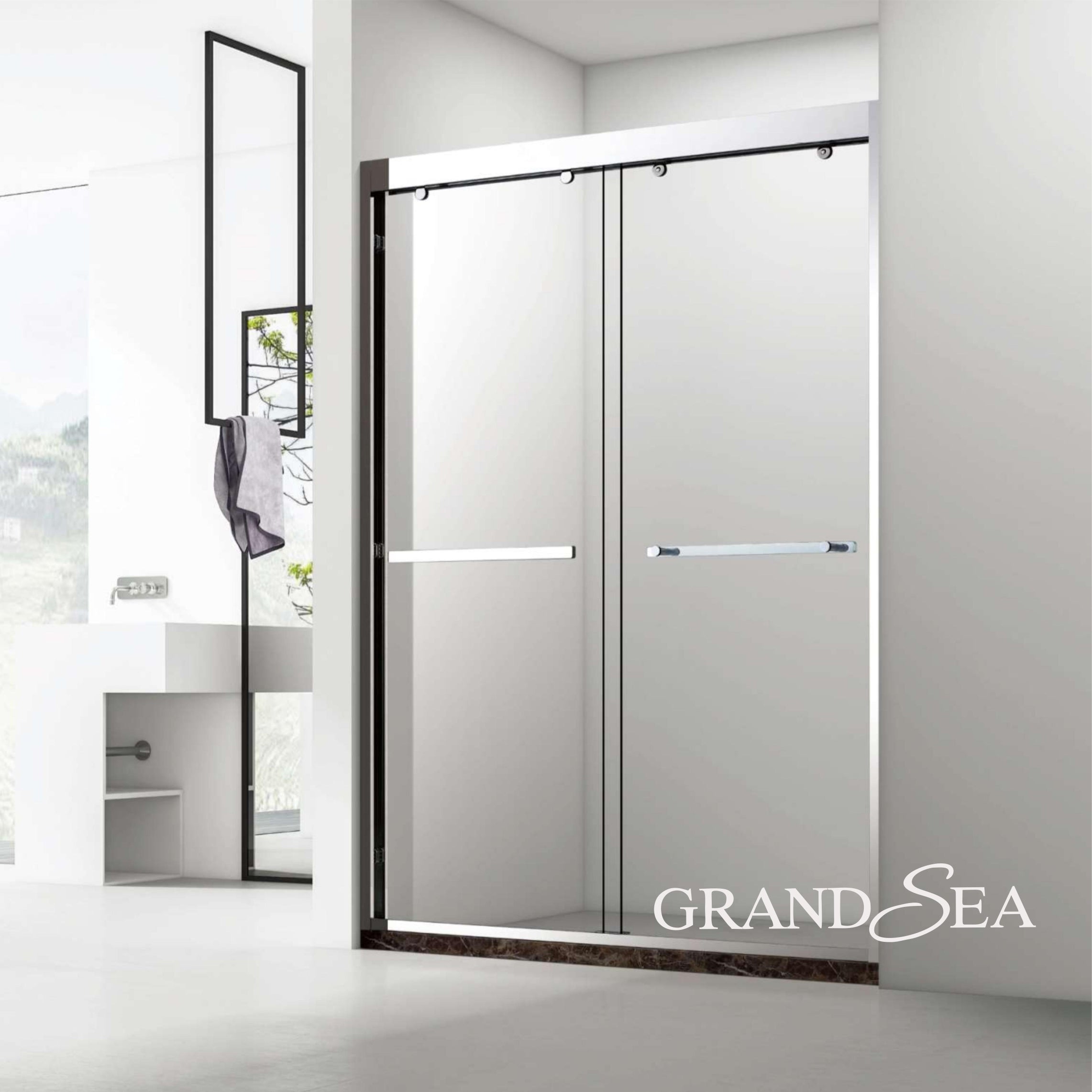 Luxury Simple Bathroom Sliding Tempered Glass Aluminum Frame Door Shower - 图片 7