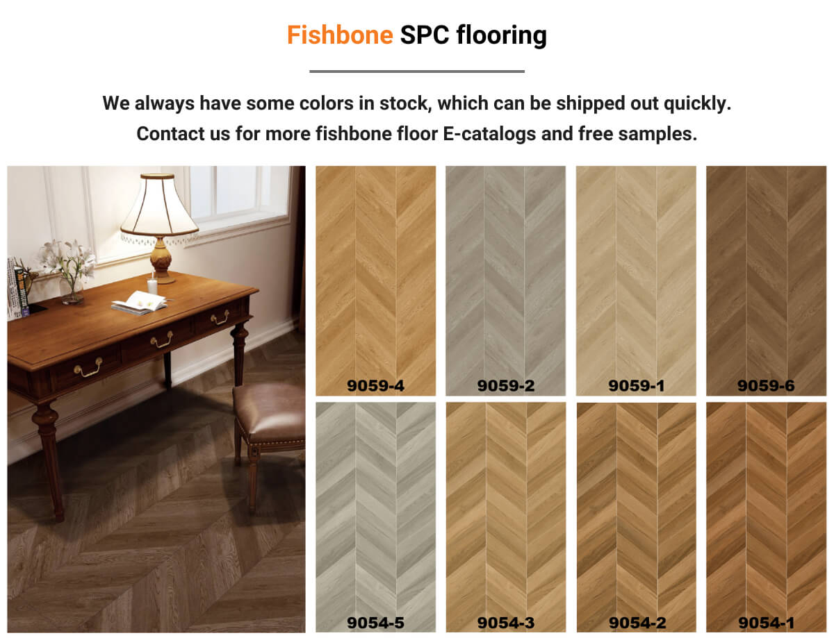 4mm 5mm 8mm Vinyl Click Chevron Fishbone Parquet Spc Flooring Herringbone - 图片 12