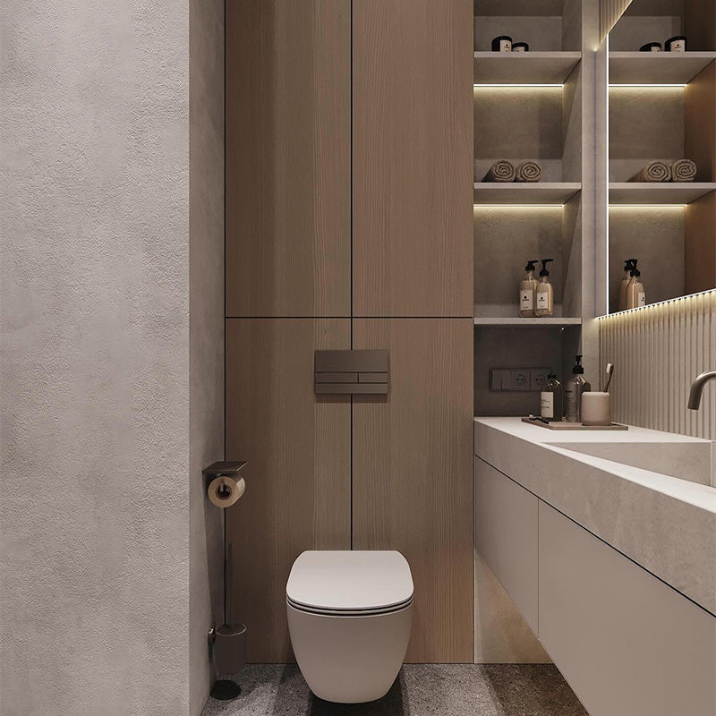 Modern Customizable High Quality Rock Panel LED Mirror Bathroom Sink Cabinet Hotel Corner Triangle Mirror Cabinet Vanity Combo - 图片 3