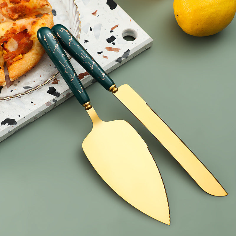 Ceramic Handle Stainless Steel Knife and Spatula Gift Set Creative Baking Tools Cheese Knife Butter Knife Cake Spatula Pizza Spatula - 图片 4