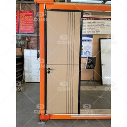 Factory Wholesale Aluminum Wood Ecological Doors for Houses Interior Modern Design Black Steel Frame Interior Wooden Door - 图片 10