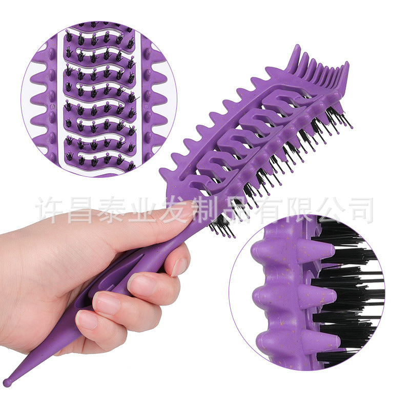 Cross-Border Z Hollow Design Comb Bounce Curl Comb Curly Hair Big Wave Curl Definition Styling Comb Massage Comb Pointed Tail Comb - 图片 10