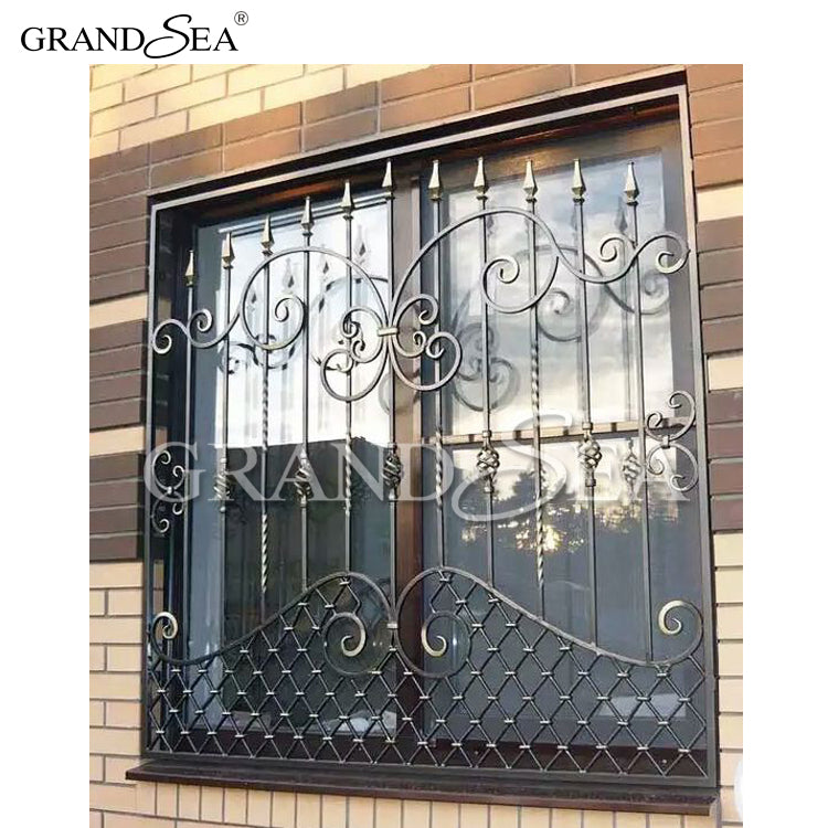 Modern Pretty Ornamental Wrought Iron Window Grill Grates Design for Safety Corrosion Resistance - 图片 3