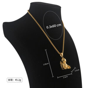 Cast Stainless Steel Astronaut Pendant Vacuum Plating gold Astronaut Personality Titanium Steel Necklace