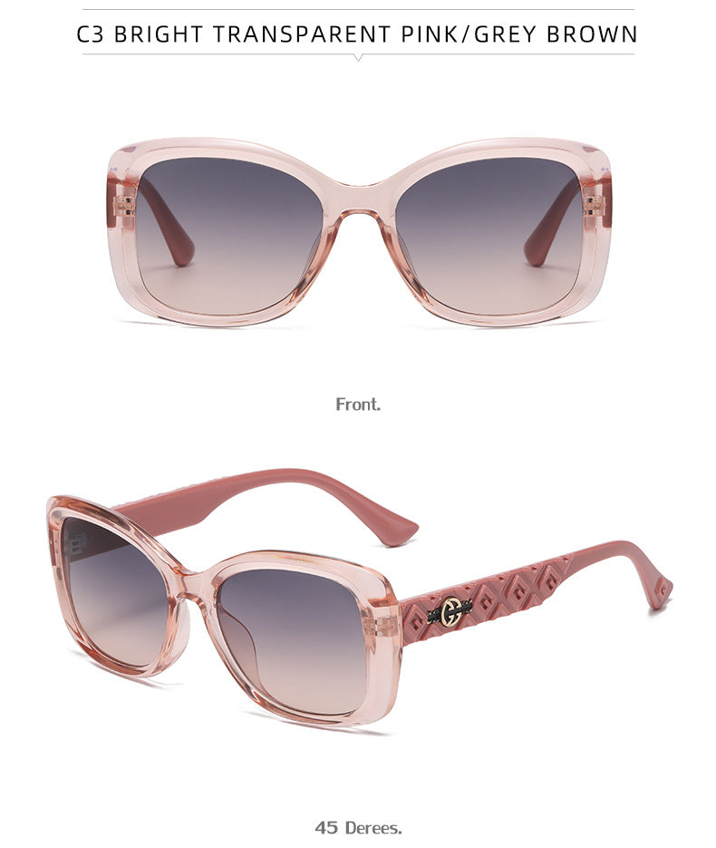 2025New European and American Fashion Large Frame Cat Eye Sunglasses for Women High-end Sun Protection Sunglasses for Women Trendy sunglasses - 图片 20