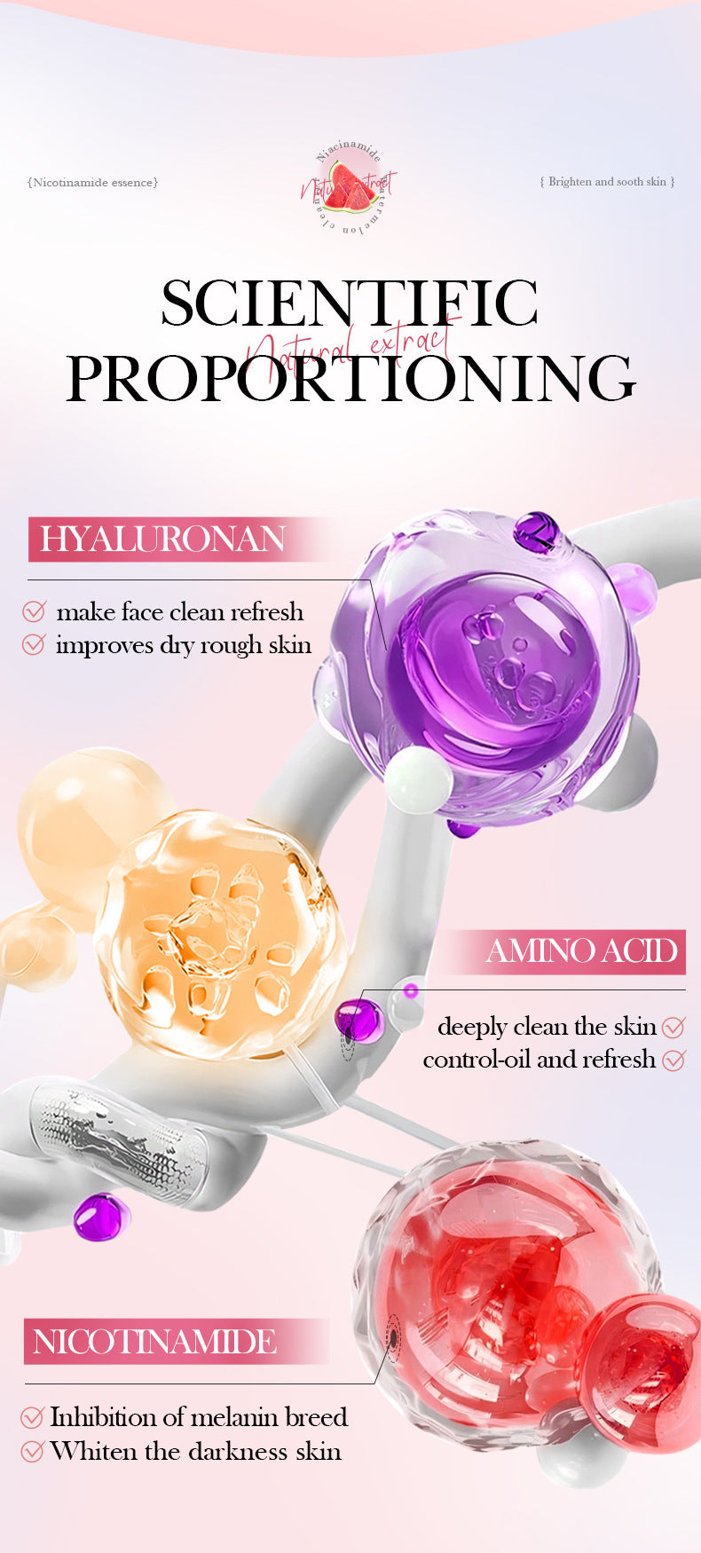 Niacinamide Watermelon Facial Cleanser SADOER Deep Cleansing Facial Cleanser Cross-Border Wholesale - 图片 13