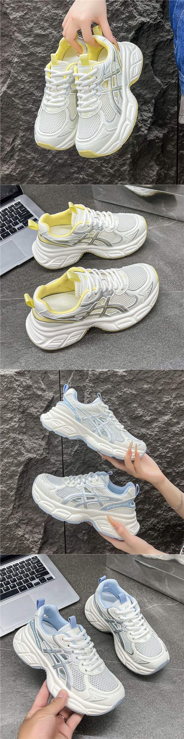 Exported Italian Original Clearance Dad Shoes Summer New Women's Running Hollow Sports Shoes Thick Sole - 图片 10