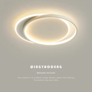 Nordic Bedroom Ceiling Light Modern Simple Creative Double Circle Master Bedroom Room Lighting Design Water Ripple Ceiling Light