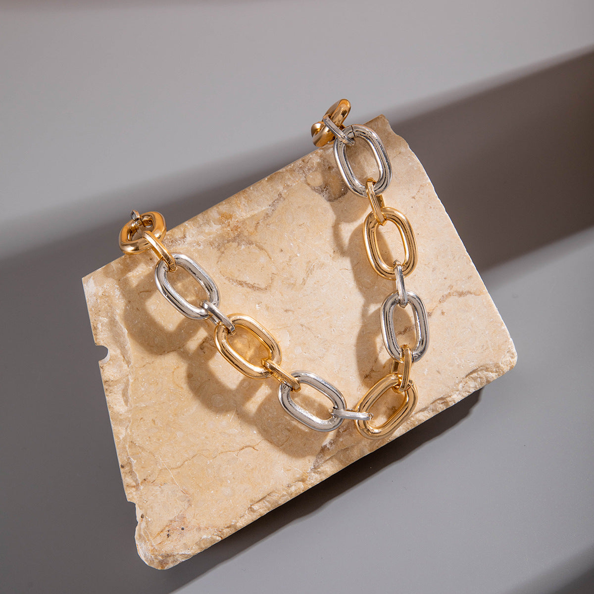 European and American Ornament Fashion Hip-Hop Short Thick Chain Geometric Necklace Metal Exaggerated Necklace - 图片 46