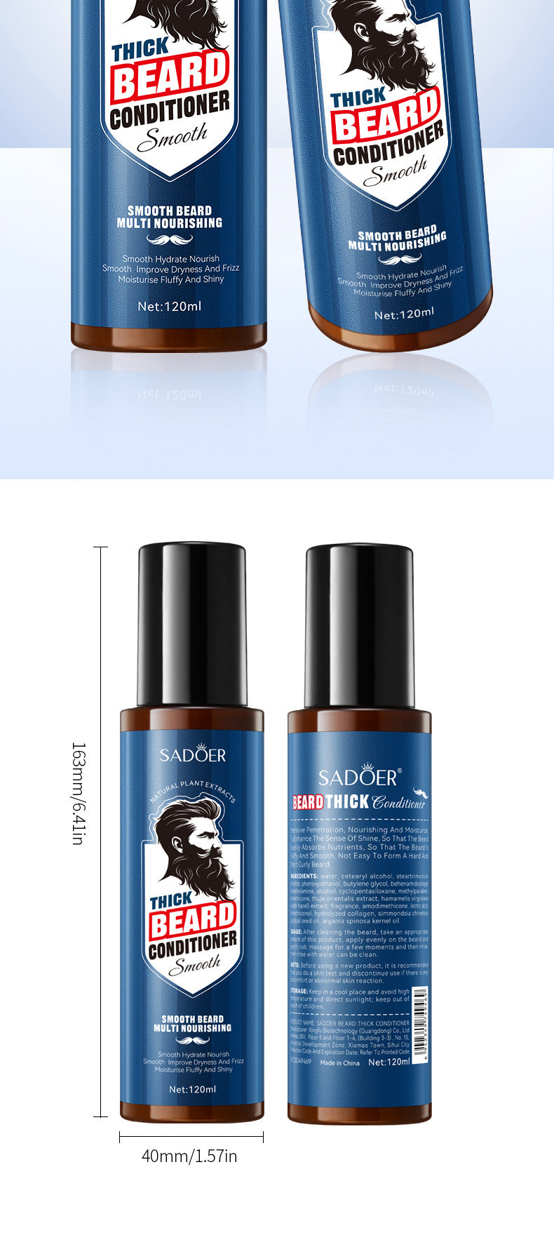 Beard Care Solution SADOER Men's Beard Moisturizing Conditioner Cross-Border Wholesale - 图片 16