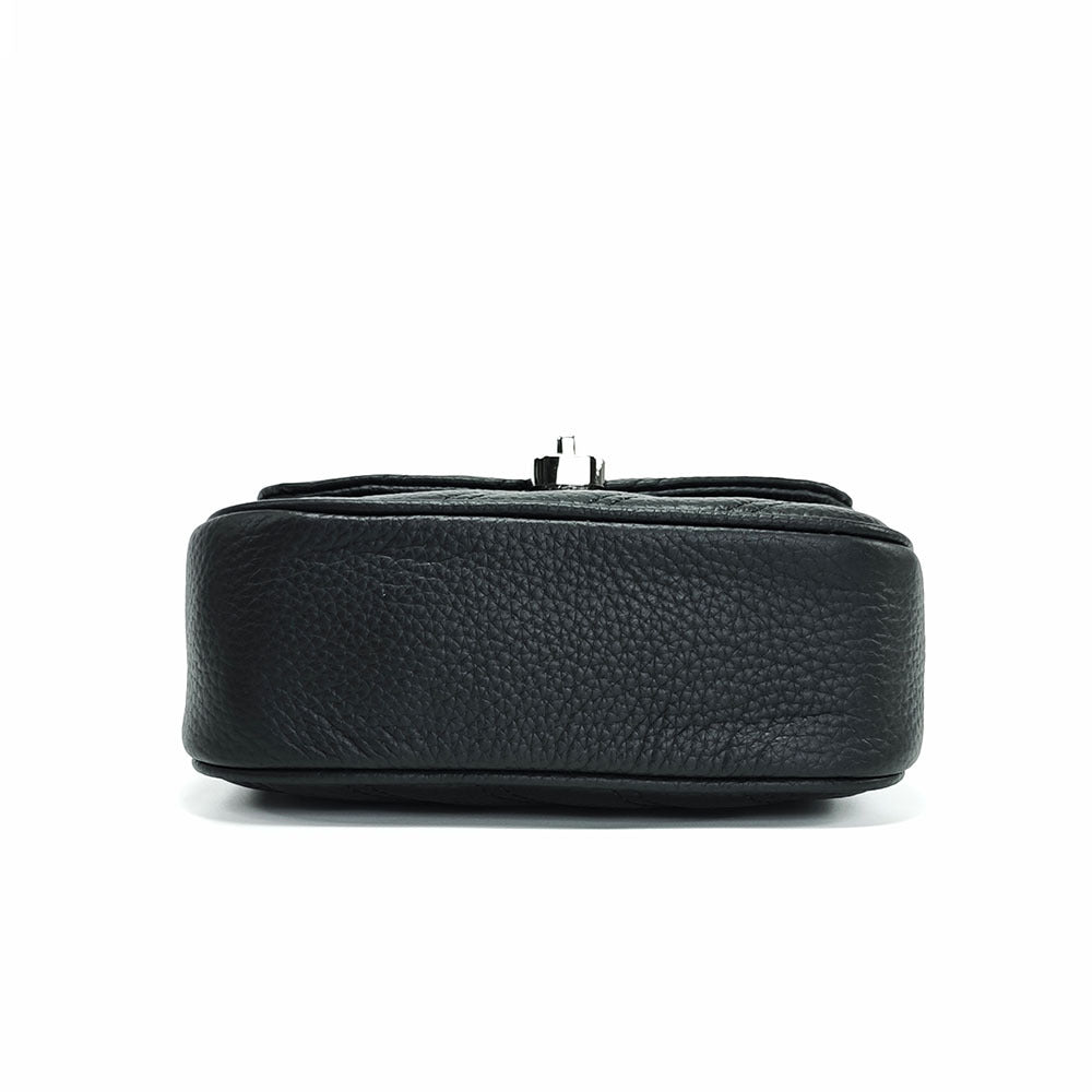 Genuine Leather Women's Bag New Metal Chain Small Square Bag Simple Versatile Chanel Style Single Shoulder Solid Color Embroidered Thread Crossbody Bag - 图片 22