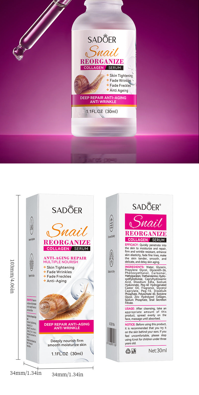 Snail Essence SADOER Collagen Delicate Moisturizing Hydrating Nourishing Cross-Border Wholesale - 图片 19