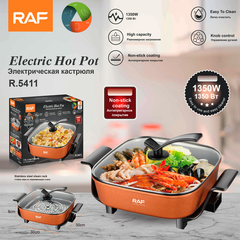RAF European and American Standard Multifunctional Electric Cooker Household Electric Frying Pan Non-stick Pan Electric Cooker Steamer7LR5411 - 图片 20
