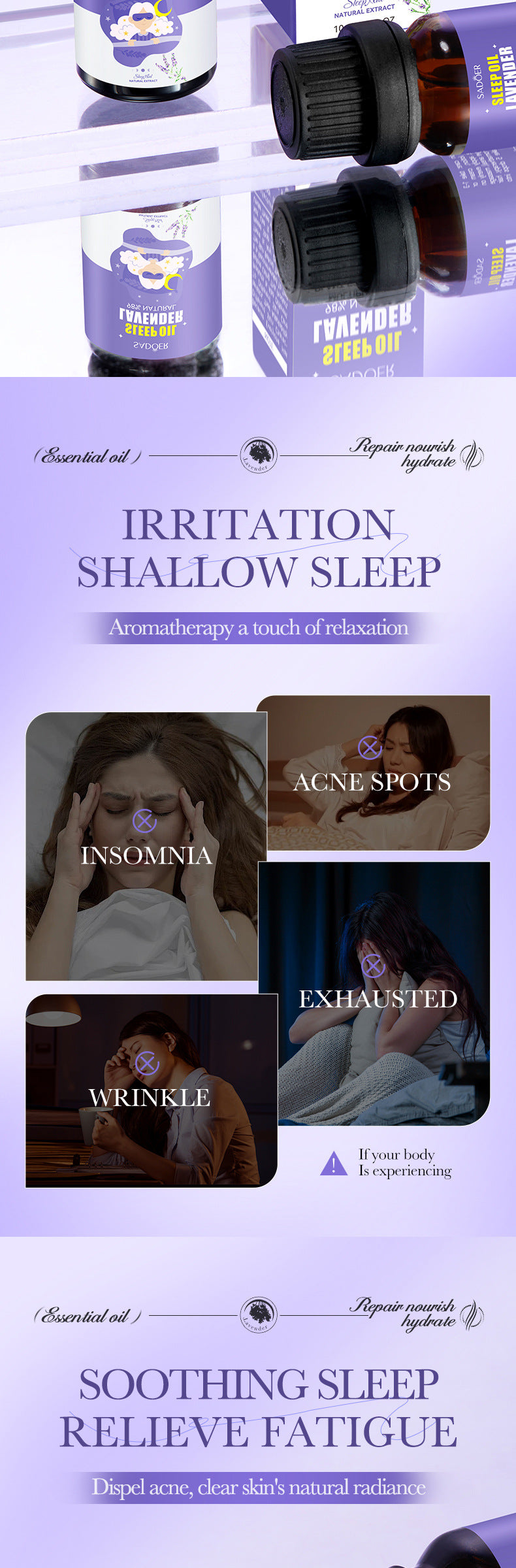 Lavender Essential Oil SADOER Fragrance improves sleep and relieves fatigue essential oil cross-border foreign trade wholesale - 图片 7