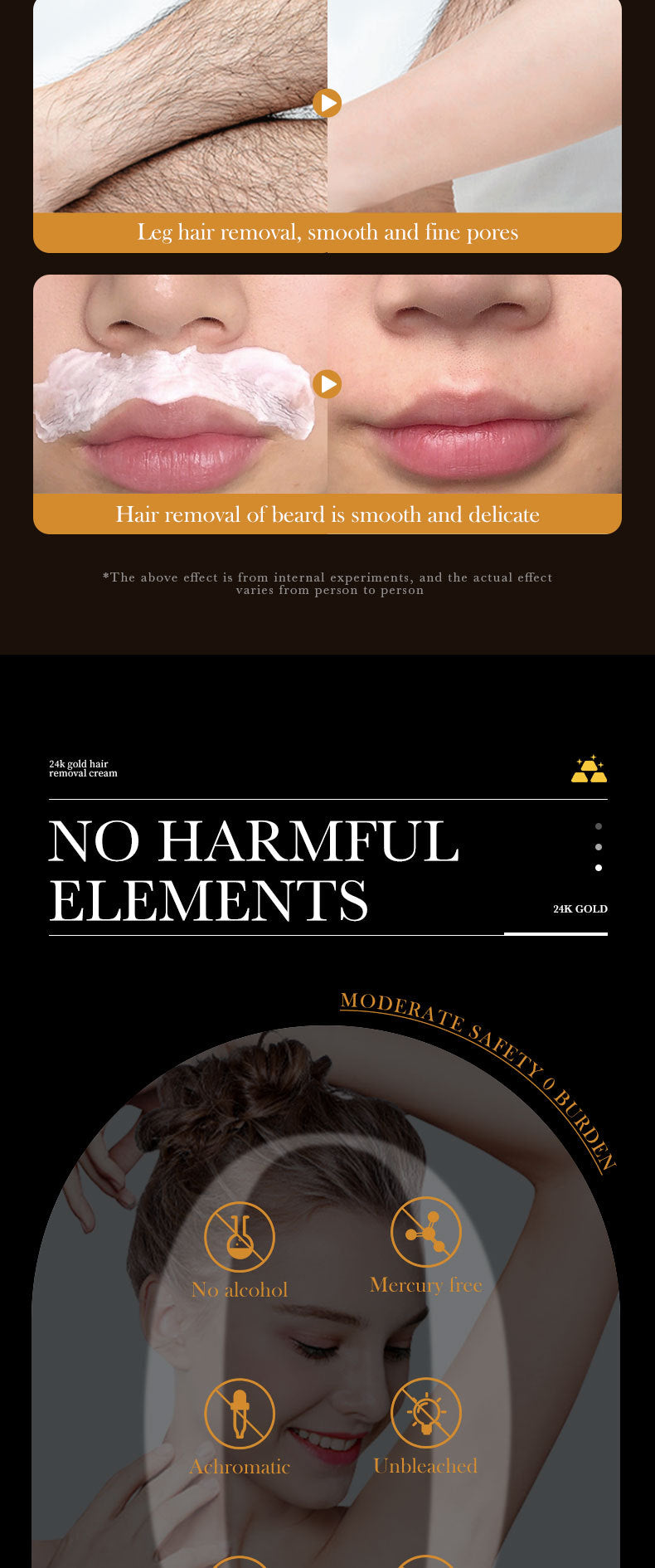 24K Gold Hair Removal Cream ZOZU Non-irritating Hair Removal Cream Wholesale for Cross-Border Trade - 图片 12