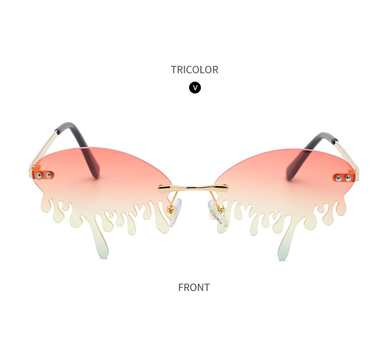 Christmas Costume Personality Tear Sunglasses for Women Metal Frameless Sunglasses Trendy European and American Party Funny Glasses - 图片 33