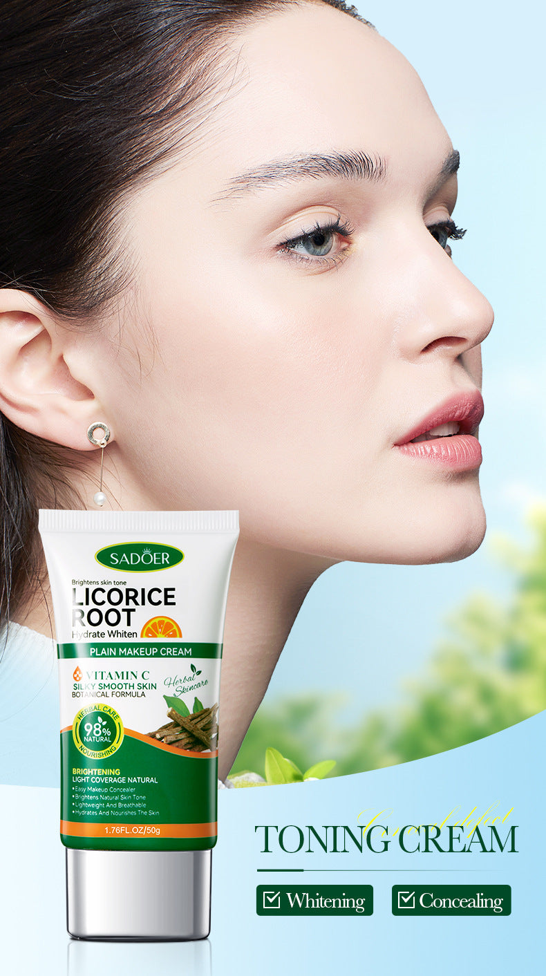 Makeup SADOER Licorice VC No Makeup Cream Whitening and Brightening Concealer Cream Cross-Border Wholesale - 图片 7