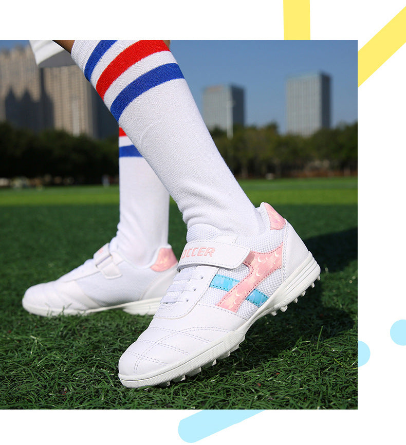 New football shoes for men and women with Velcro for children TF Broken Nail Style Youth Student Grassland Flat Training Shoes - 图片 51