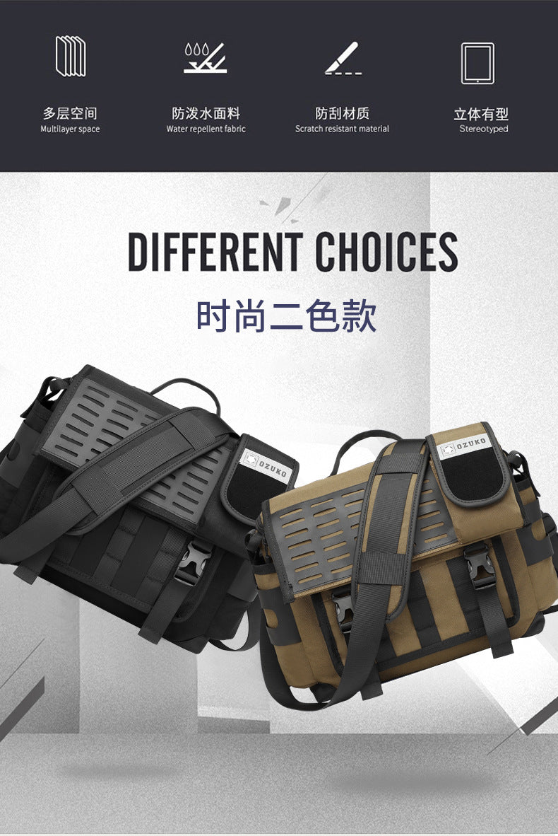 Men's Messenger Bag Multifunctional Crossbody Bag Waterproof Cycling Shoulder Bag Outdoor Commuting Tactical Style Men's Satchel - 图片 6