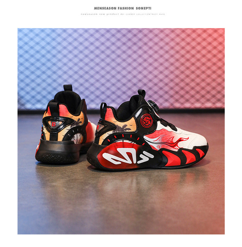 Chinese Style Girls' Shoes2025Autumn New Mesh Breathable Running Sports Shoes Children's Anti-Slip Wear-Resistant Basketball Shoes - 图片 29