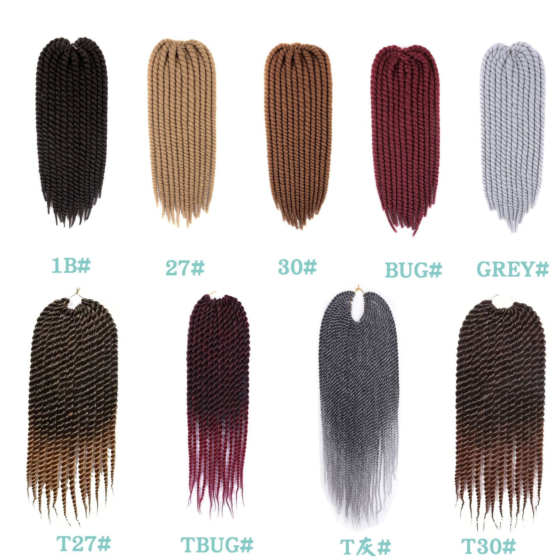 Medium Coarse12Hand-twisted Two-strand Braid SenegaleseTwistHair Synthetic Crochet Wig Voluminous Wig - 图片 18