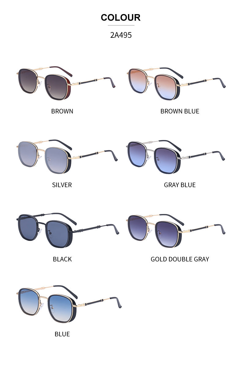 Vintage Steampunk Sunglasses for Men Small Square Frame Sunglasses Trendy Sunglasses Wholesale Driving Glasses shades - 图片 12