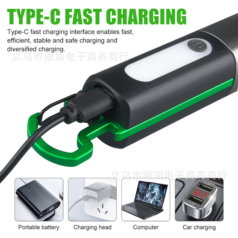 Multifunctional Flashlight Portable Keychain Magnetic Suction Light USB Rechargeable Lighting Work Light LED Sidelight - 图片 3