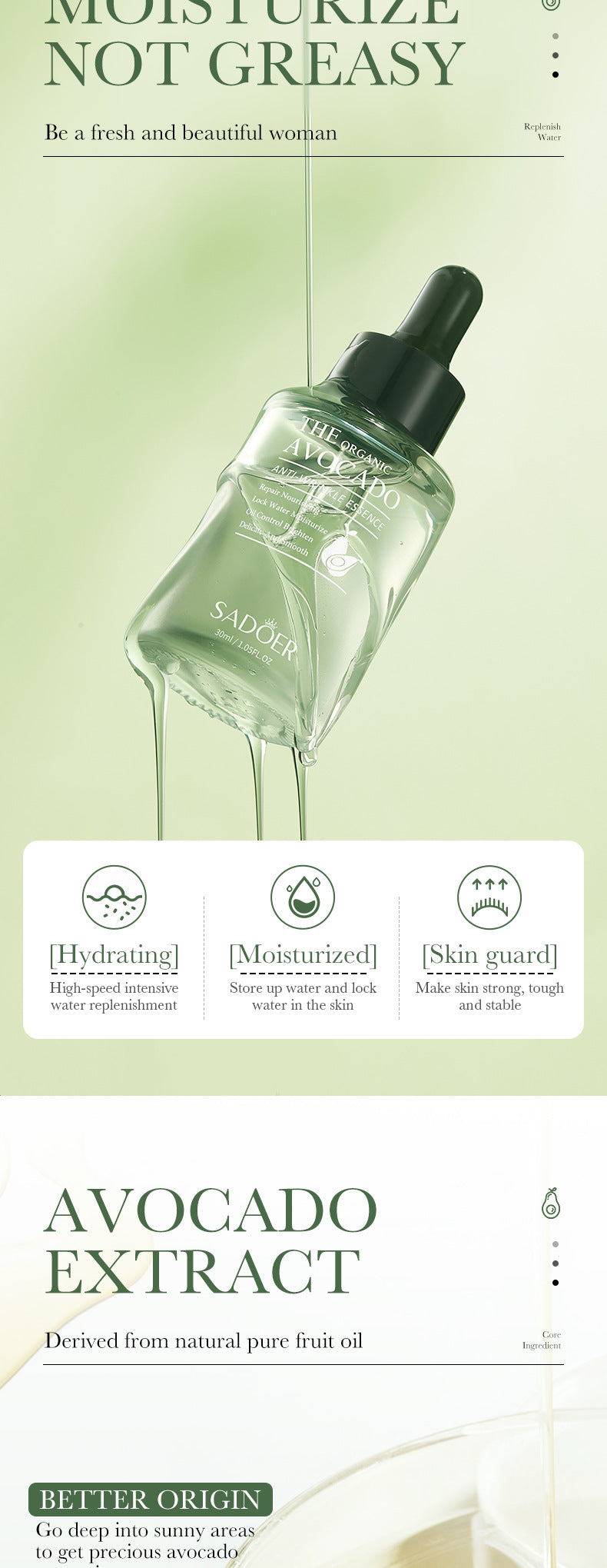 Avocado Skincare Set SADOER Cleansing, moisturizing and moisturizing six-piece set foreign trade wholesale - 图片 72